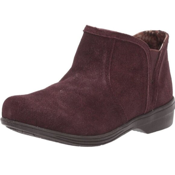 Revitalign Monrovia Bordeaux Womens 9 Suede Ankle Boots Orthotic Booties New‎ - Picture 1 of 9